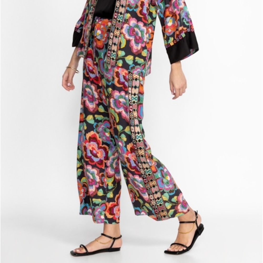 CALANTHE EFFORTLESS PANT Johnny Was 100% silk pants nwt size medium